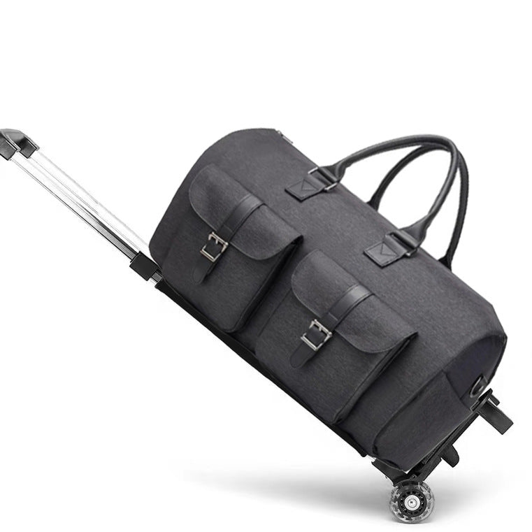 Travel Suit Bag Clothing Storage Bag With Wheels Portable Fashion With Shoes Compartment Removable Trolley Storage Bag