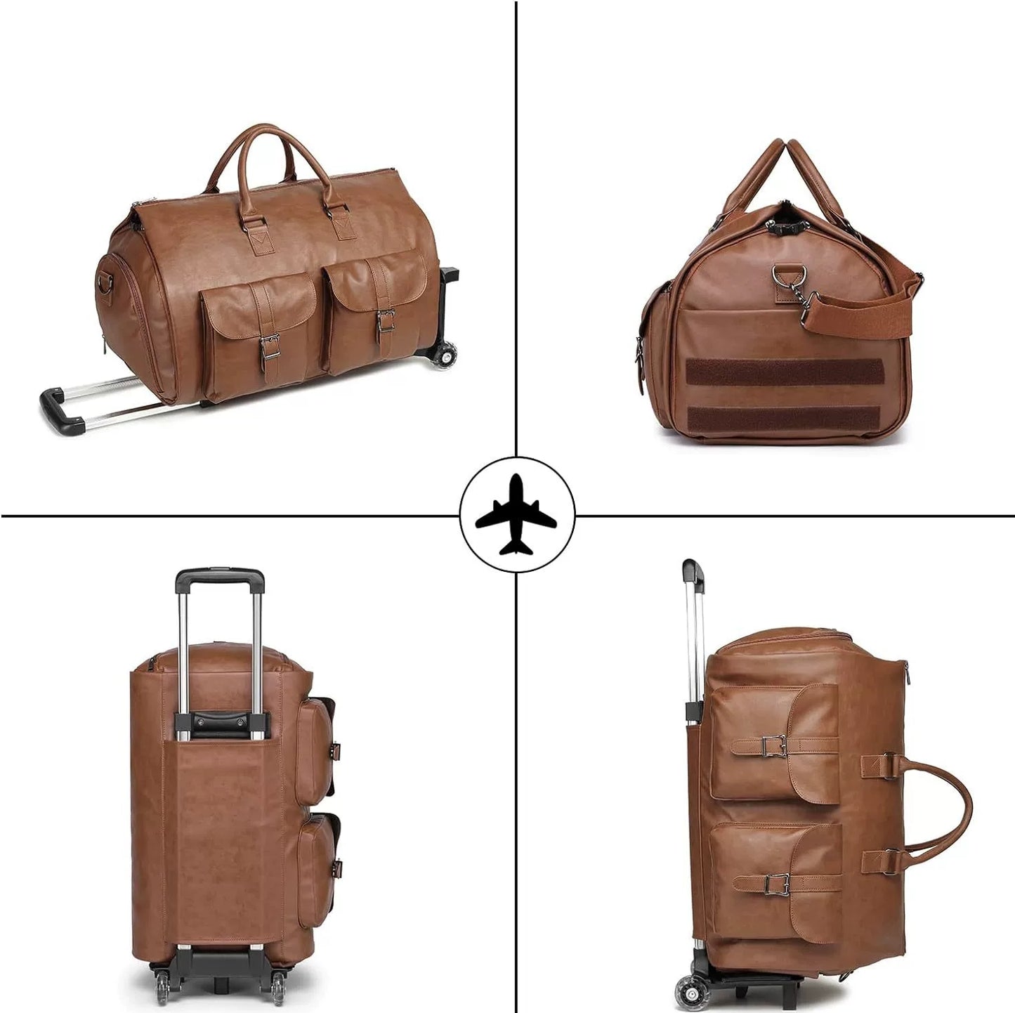 Travel Suit Bag Clothing Storage Bag With Wheels Portable Fashion With Shoes Compartment Removable Trolley Storage Bag