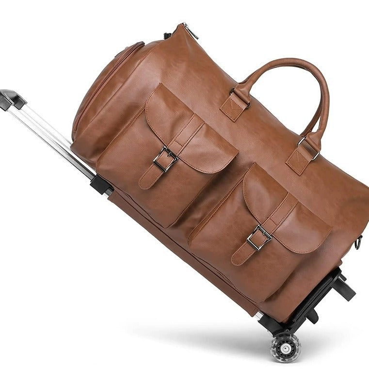 Travel Suit Bag Clothing Storage Bag With Wheels Portable Fashion With Shoes Compartment Removable Trolley Storage Bag